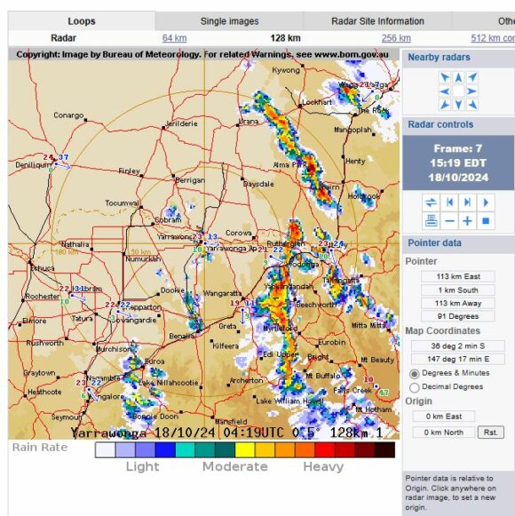 Showers and storms including the Casterton Supercell 14 to the 18 October 2024.