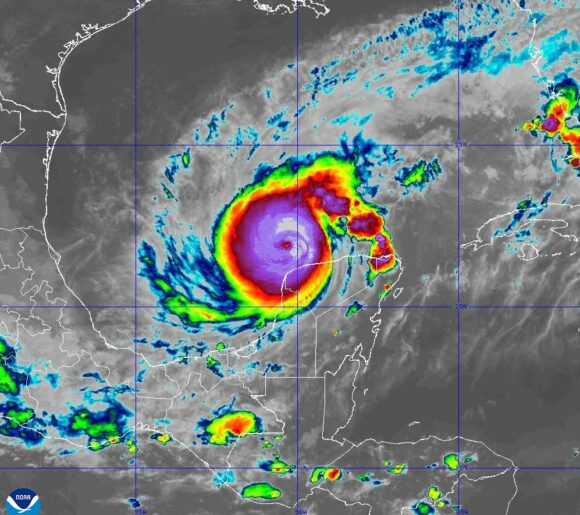 Hurricane Milton makes landfall at Siesta Key Sarasota Florida 9 October 2024