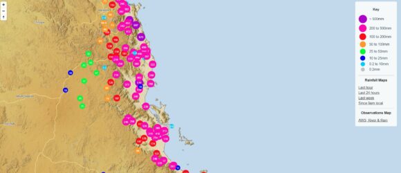 Rain and flooding Cairns region Queensland 24 to the 30 January 2025.