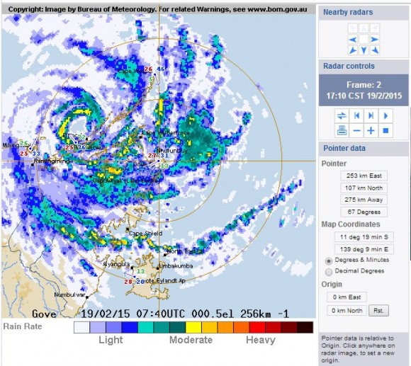 Tropical Cyclone Lam Northern Territory and Marcia Queensland 19th February 2015 3