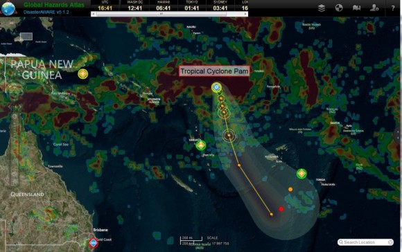 Tropical Cyclone Pam Map Track Path