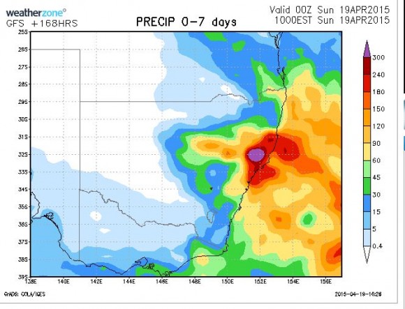 Coastal rain event and probable East Coast Low 20 to 23 April 2015 2