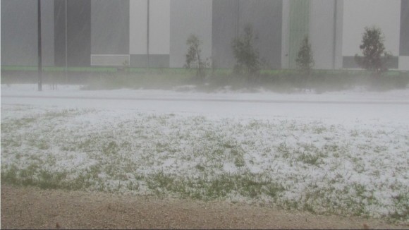 Spectacular 25 April 2015 hail storm and hail drifts 8