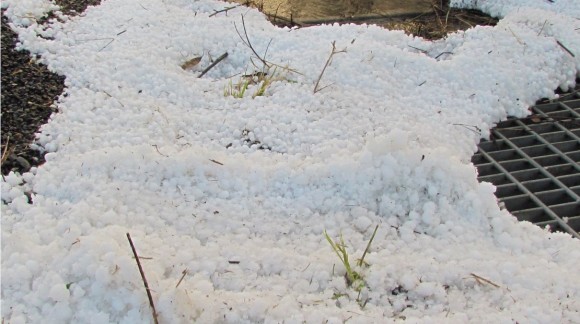 Spectacular 25 April 2015 hail storm and hail drifts 10