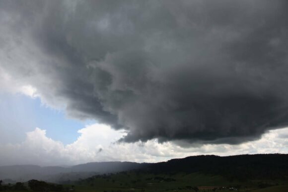 Great contrast opportunity with views and precipitation over the hills!
