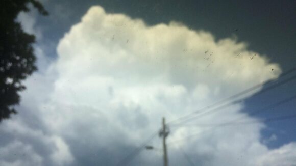 Storm developing central Sydney near Castle Hill - a boundary is in place there 6 degree dew points difference in either