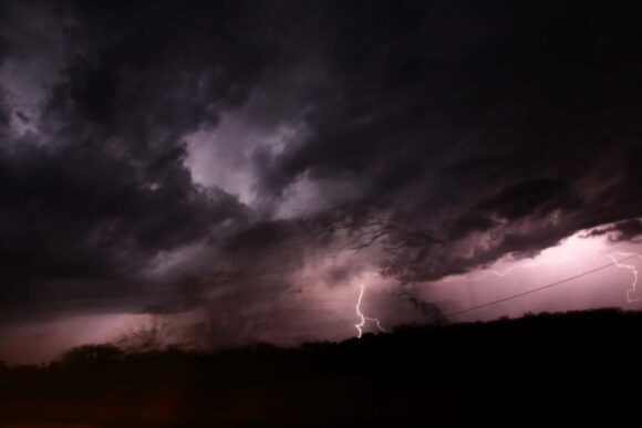 Night time lightning as we headed south from the car window!