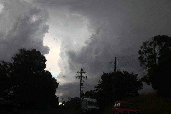 Beautiful tall updraft looking south of the Woolbrook storm  near Walcha Road - yes that is a township!