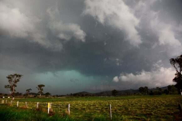 Hail core with giant hail earlier Beaudesert