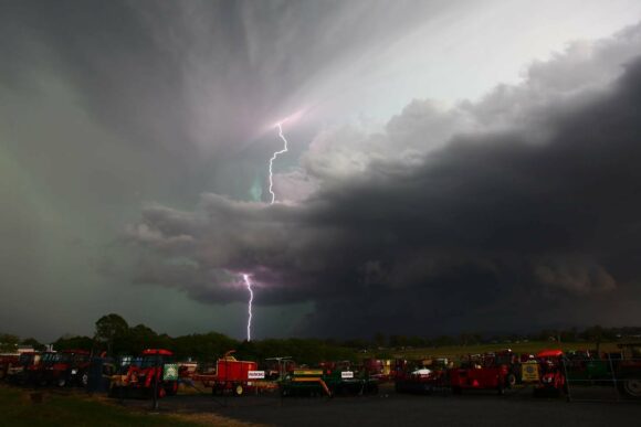 Lightning from the vault! - It is an excellent example of showing the 3D effect most storm chasers see.