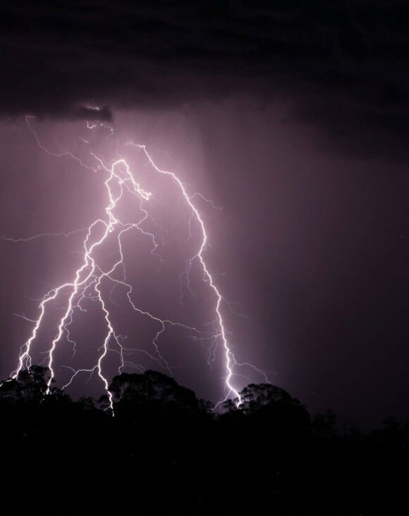 Lightning near Allora, Queensland