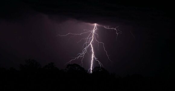 Lightning near Allora, Queensland