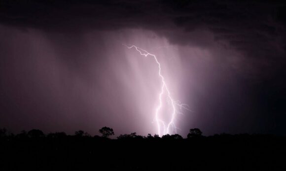 Lightning near Allora, Queensland