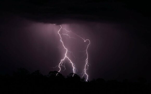 Lightning near Allora, Queensland