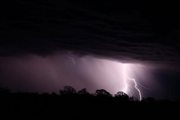 Lightning near Allora, Queensland