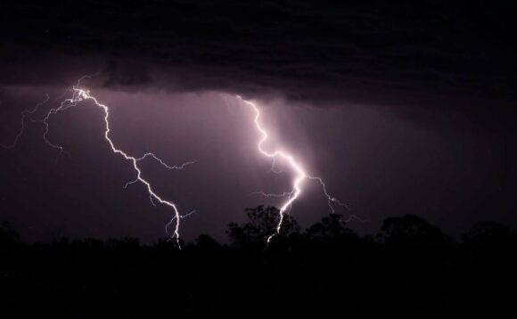 Lightning near Allora, Queensland