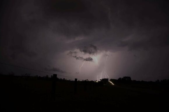 Lightning near Branxton as the light show began