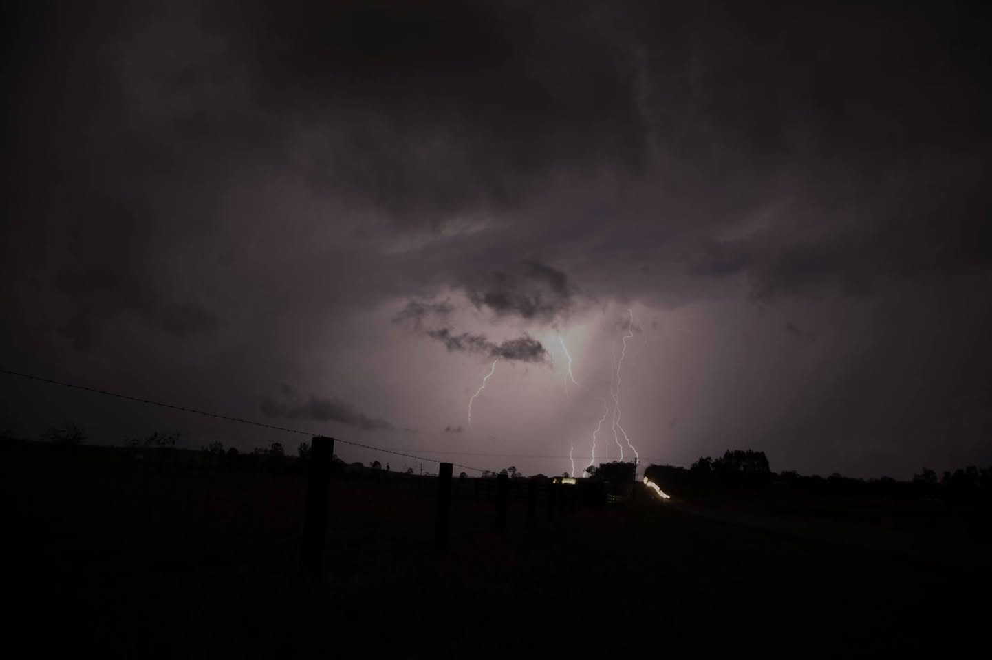 Lightning near Branxton as the light show began