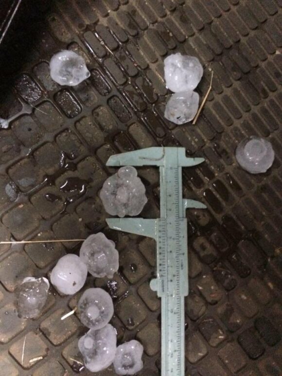 Large hailstones