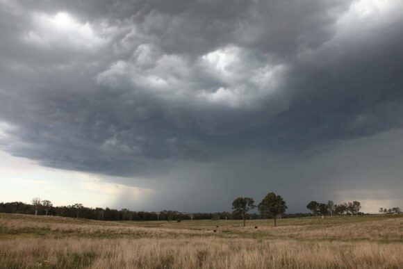 Although not fully developed, you get the impression new developing updraft above. Green tinge visible.