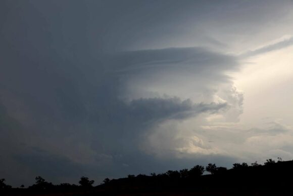 Nice structured storm as it explodes along a boundary