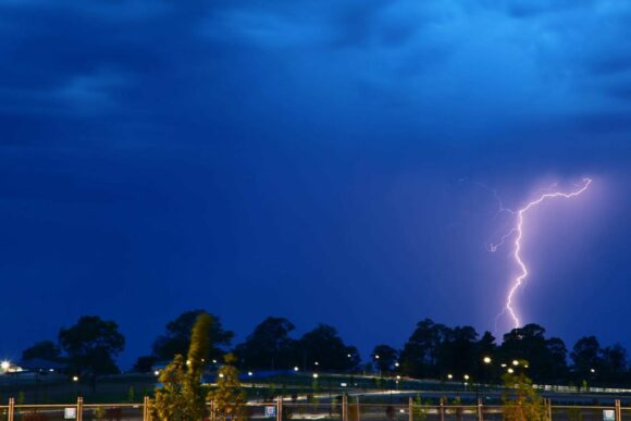 Storm rapidly moving away one fo the last lightning