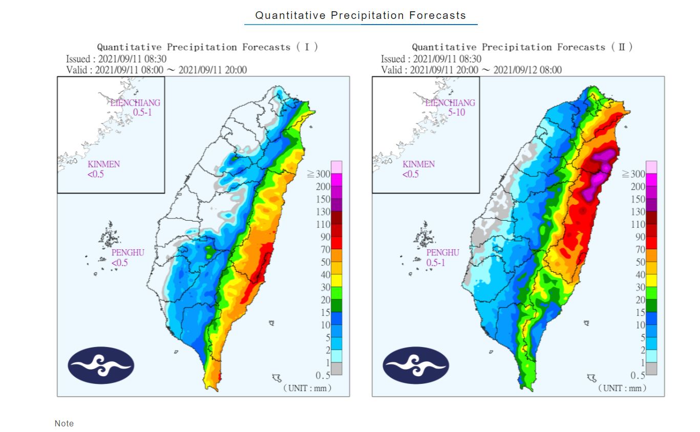 Typhoon Chanthu Brushes East Coast Of Taiwan 12 September 2021