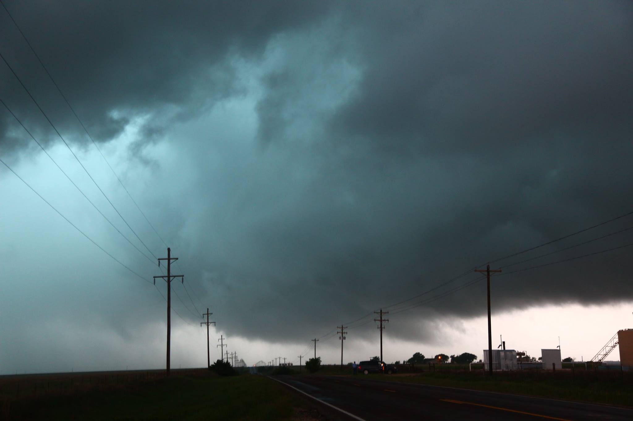 During the first tornado on 22nd May 2016 after the first clear tornado this was observed from inside the hook looking SW

Did anyone see this tornado...